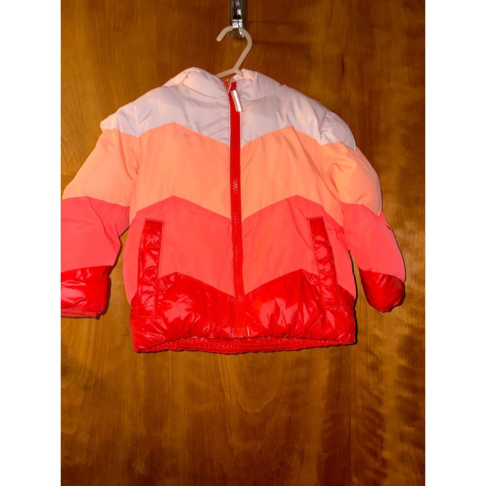 Cat & Jack Kids Puffer Jacket in White, Peach, Coral and Red